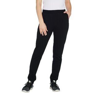 Denim & Co. Active Petite Pull-On Knit Jogger Pants - Black Sz PXL a34166
